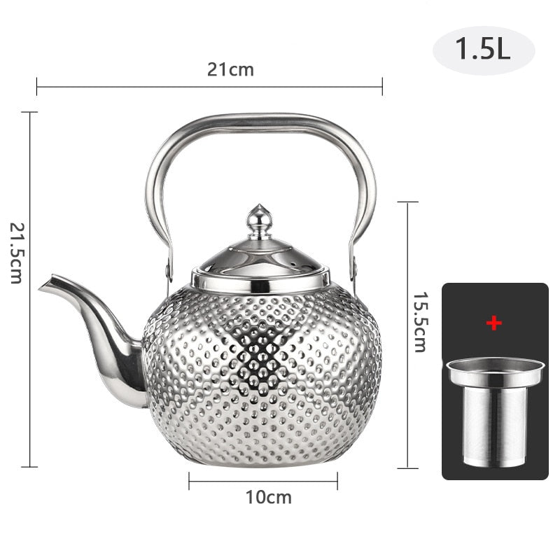 1.2/1.5/2L Teapot Stainless Steel Water Tea Kettle